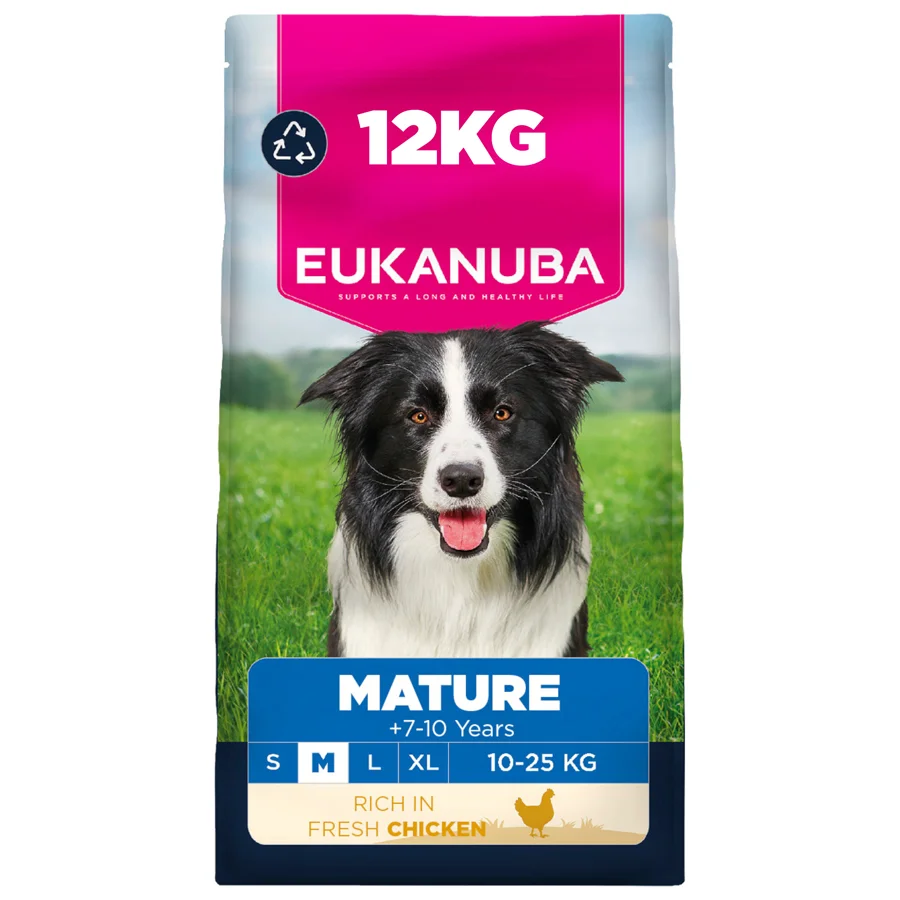 Elegant Eukanuba Medium Breed Mature Dry Dog Food Chicken 12kg Stylish
