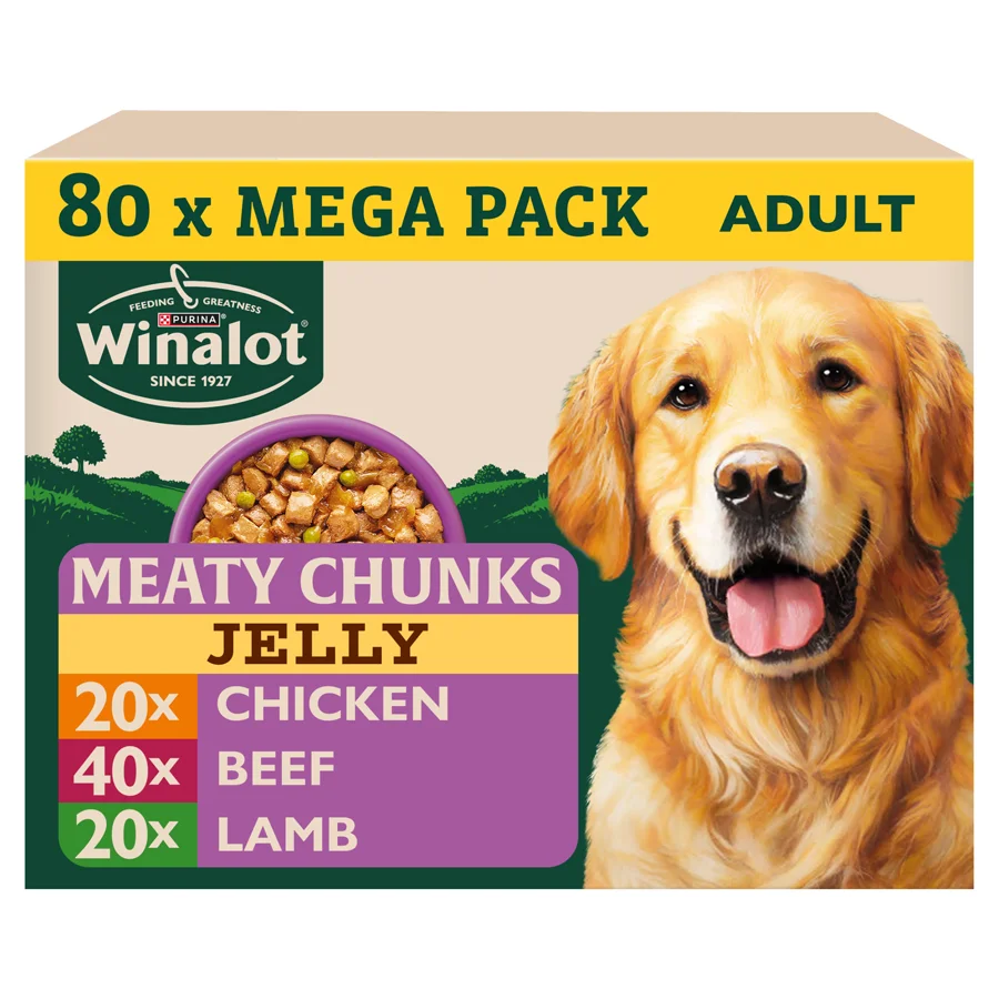 Original Winalot Adult Wet Dog Food Mixed In Jelly 80x100g First-Class