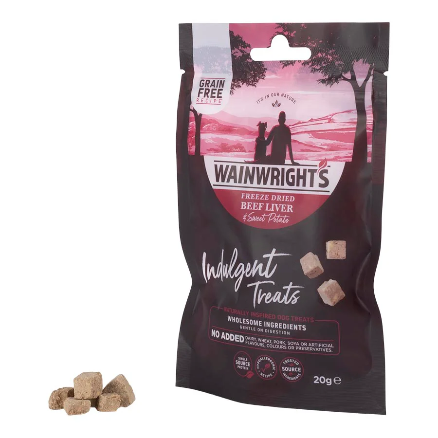 Elegant Wainwright x27 s ze Dried Adult Dog Treats Beef Liver Sweet Potato 20g Recyclable