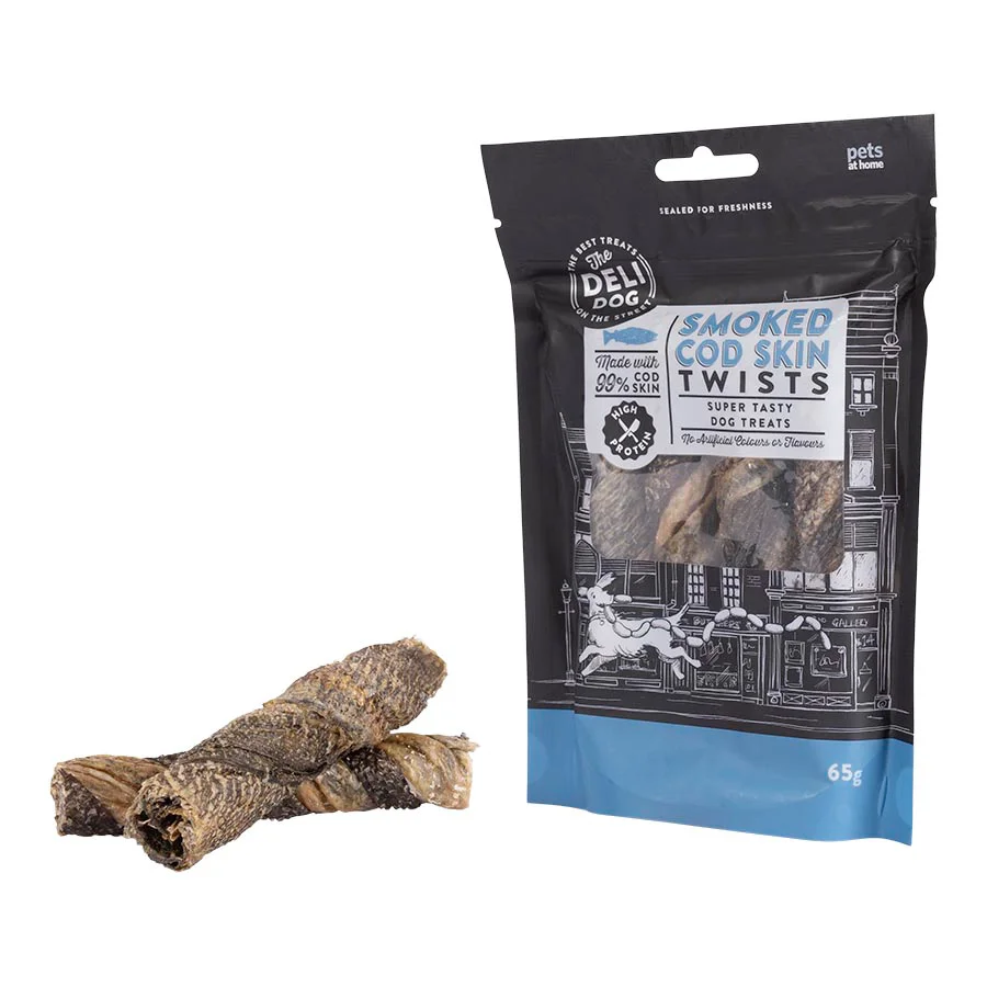 High-Quality Pets at Home The Deli Adult Dog Treats Smoked Cod Skin Twists 65g Eco-Friendly