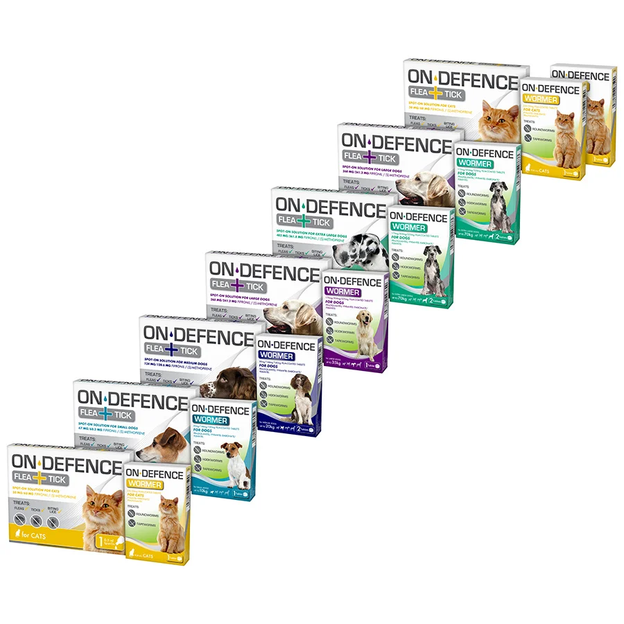 Soft On Defence Spot-On Dog Cat Flea Tick with Worming Treatment Premium Material