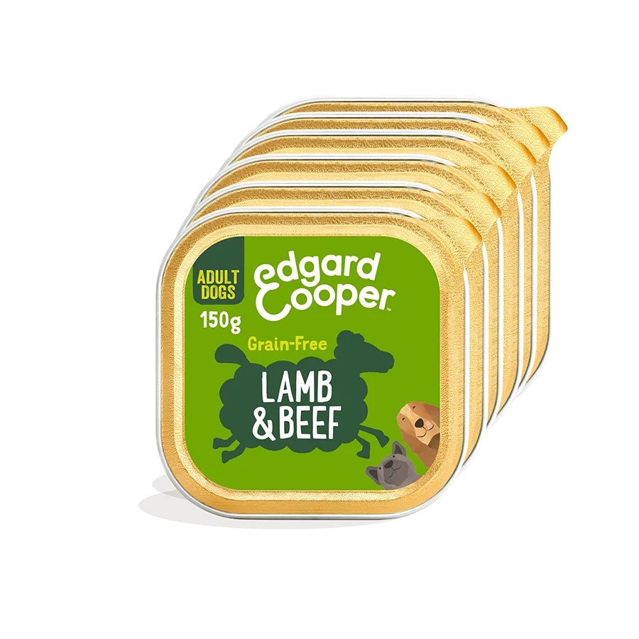 Casual Edgard Cooper Grain Wet Adult Dog Food Lamb Beef 11x150g First-Class
