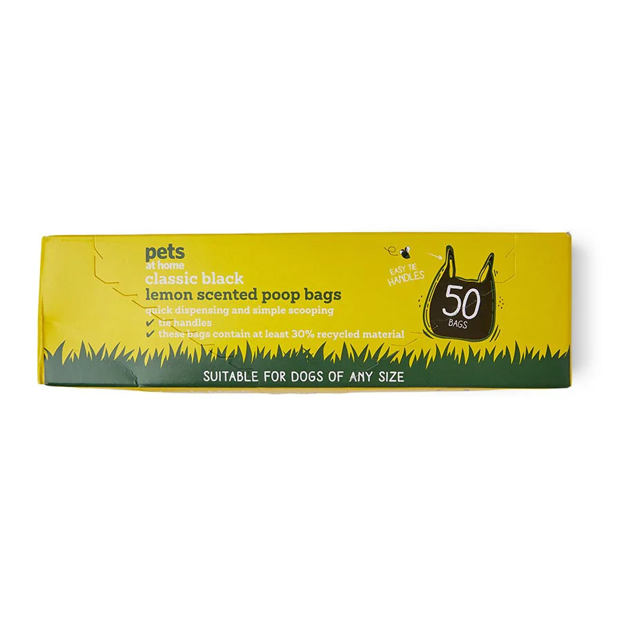 Safe Pets at Home Lemon Scented Dog Poop Bags 50 Pack Lightweight