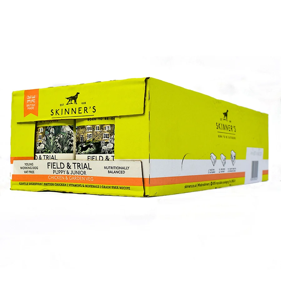 Selected Skinner x27 s Field Trial Puppy Junior Wet Working Dog Food Chicken 18x390g Premium