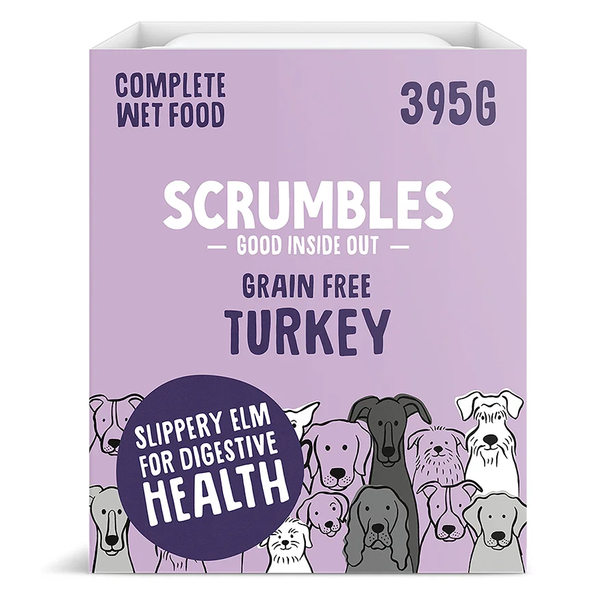 Fast Scrumbles Complete Grain Wet Dog Food Turkey 7x395g Selected