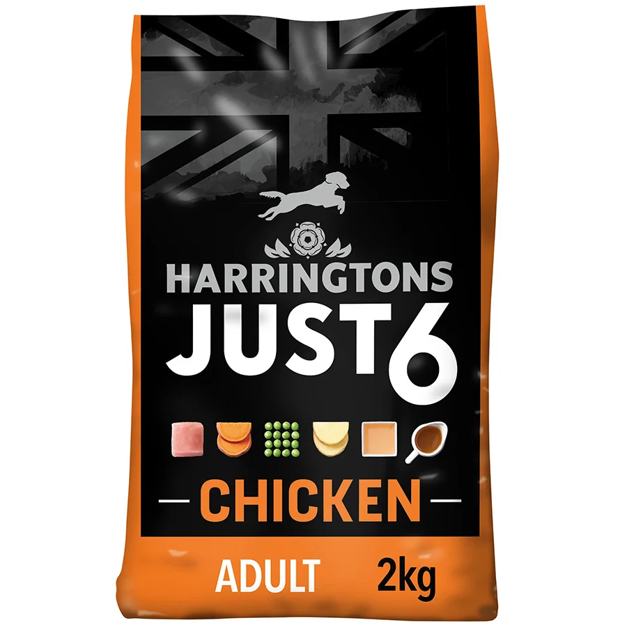 Elegant Harringtons Just 6 Complete Adult Dry Dog Food Chicken Potato Artisan