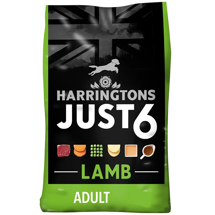 Quality Harringtons Just 6 Complete Adult Dry Dog Food Lamb Potato Detailed