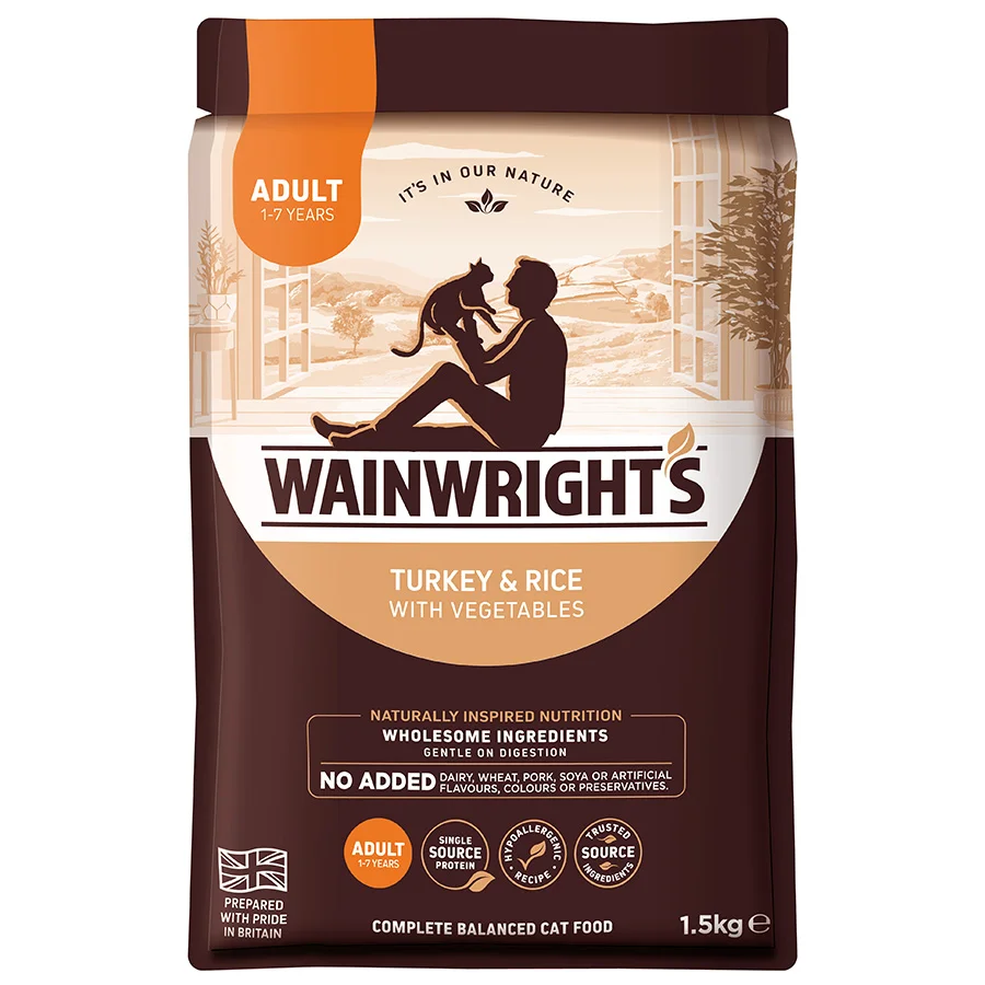 Prestigious Wainwright x27 s Adult Cat Dry Food Turkey Rice With Veg 1.5kg Flexible