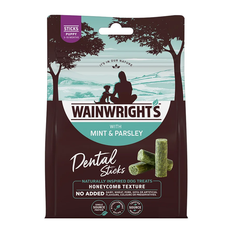 Carefully Designed Wainwright x27 s Puppy Dental Sticks With Mint Parsley Detailed