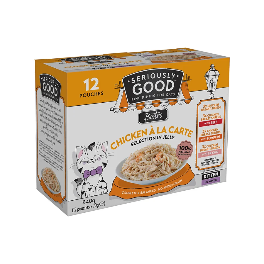Solid Seriously Good Wet Kitten Food Chicken in Jelly 12x70g Unique