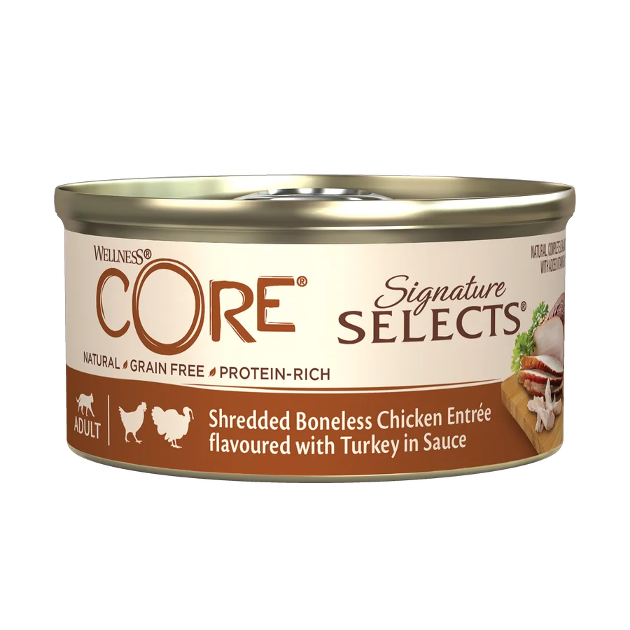 Prestigious Wellness Core Signature Selects Adult Wet Cat Food Chicken with Turkey 79g Authentic