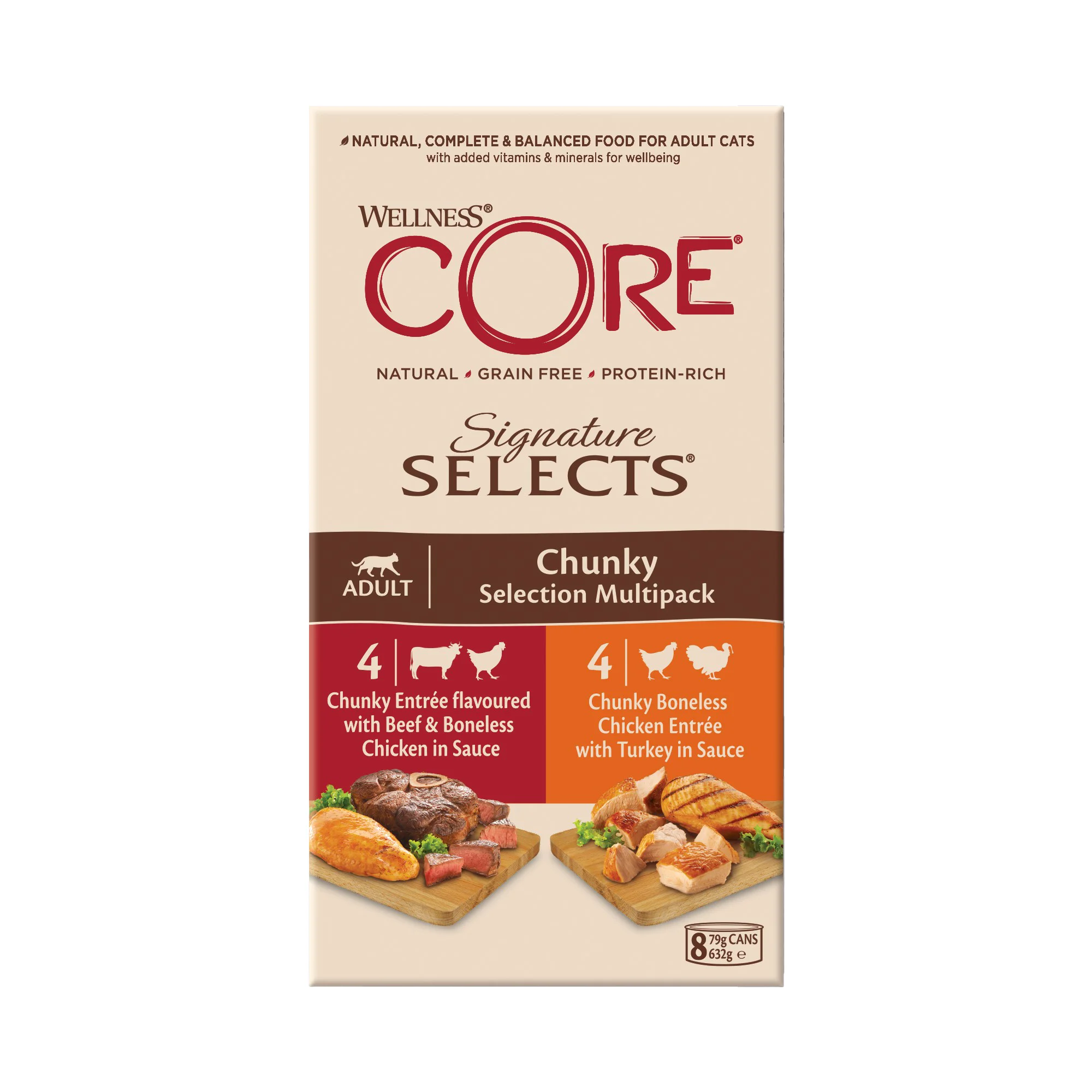 Elite Wellness Core Signature Selects Chunky Adult Cat Food 8x79g Soft
