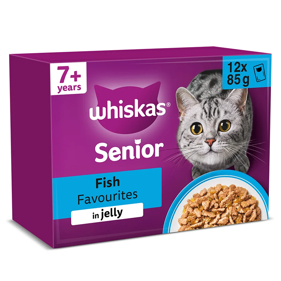 Efficient Whiskas 7 Senior Wet Cat Food Fish In Jelly 12x85g Professional