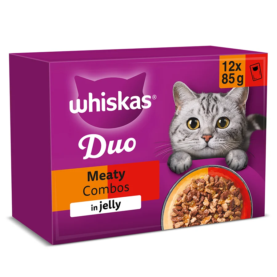 Smooth Whiskas 1 Adult Wet Cat Food Meaty Combos In Jelly 12x85g Classic