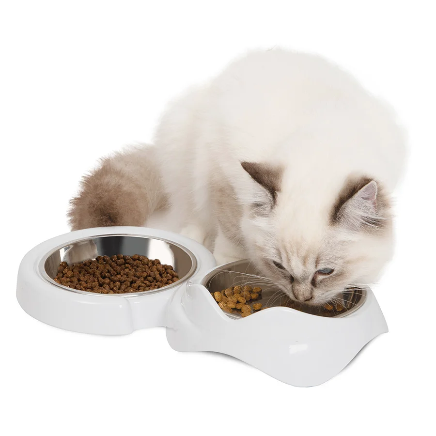 Modern Catit PIXI Double Feeding Dish for Cats Next-Generation