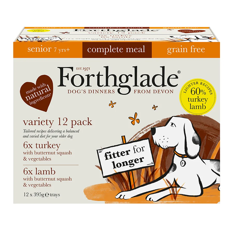 Trendy Forthglade Grain Complete Wet Senior Dog Food Turkey Lamb 12x395g Practical