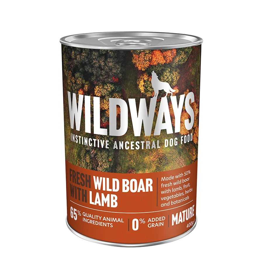 Superior Wildways Wet Senior Dog Food Fresh Wild Boar with Lamb Vegetables 400g Fast