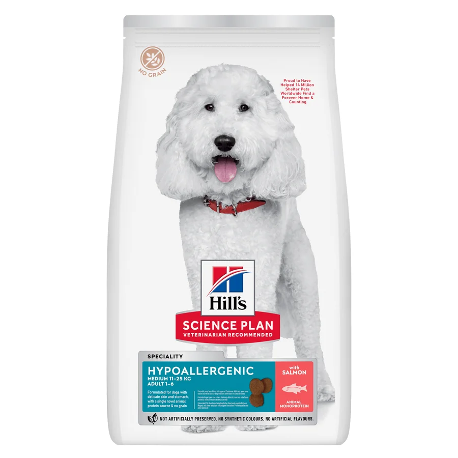Detailed Hill x27 s Science Plan Hypoallergenic Medium Breed Adult Dry Dog Food 2.5kg High-Performance