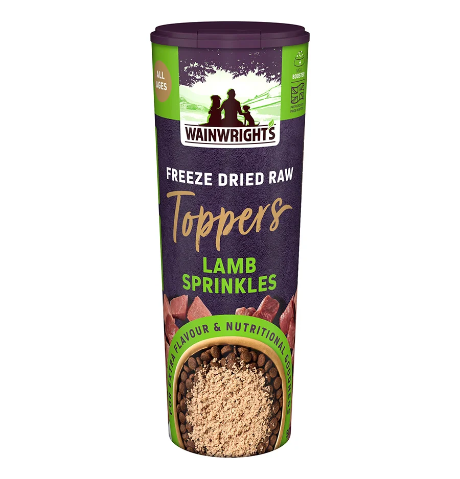 Smooth Wainwright x27 s ze Dried Raw Dog Food Toppers Sprinkles Lamb 50g Relaxed