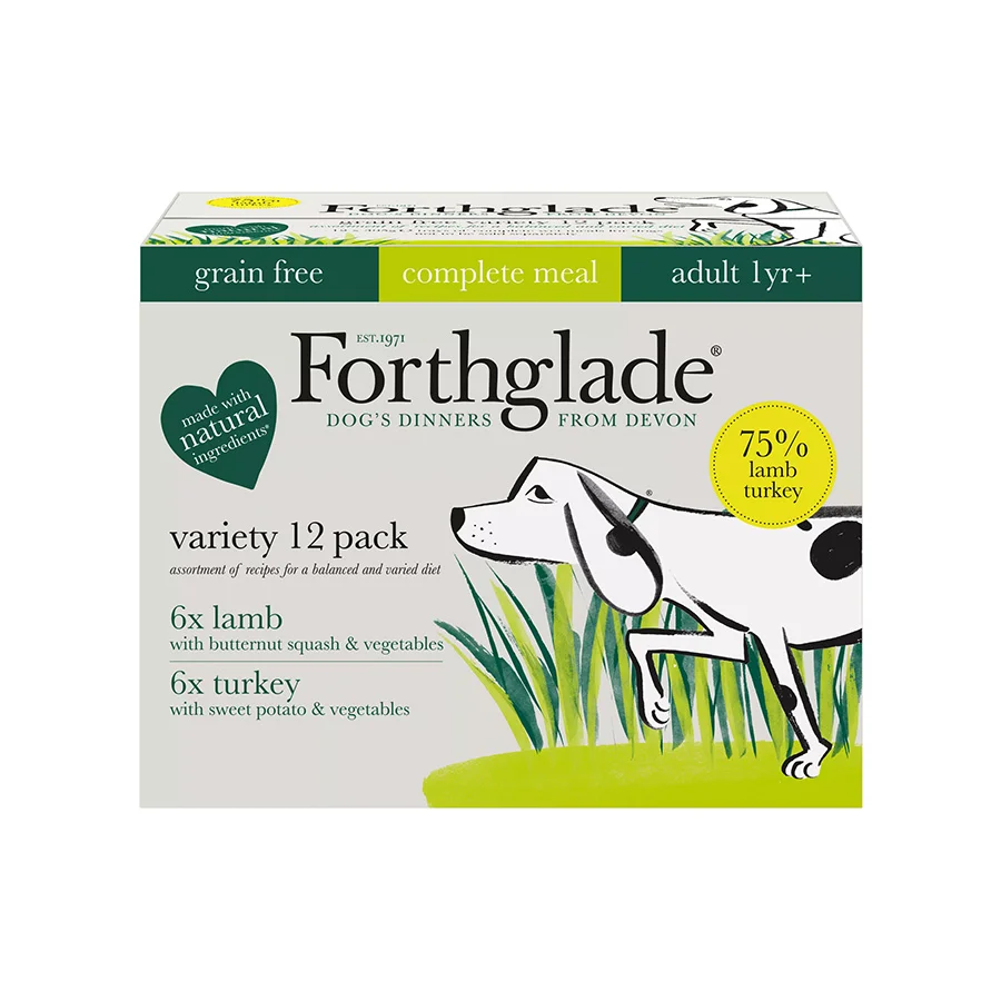 Smooth Forthglade Complete Duo Wet Adult Dog Food Lamb Turkey 12x395g Carefully Designed