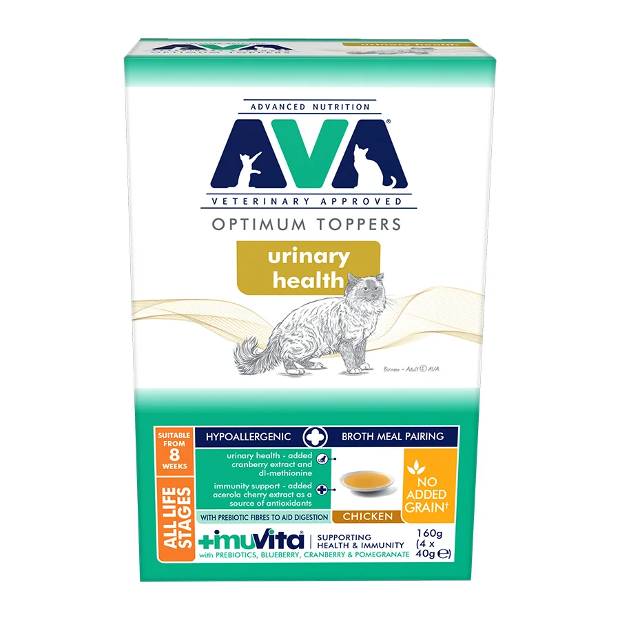 Solid AVA Urinary Health Broth Meal Pairing Cat Food Topper 4 x 40g Efficient