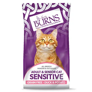 Prestigious Burns Sensitive Dry Adult Cat Food Duck Potato 1.5kg Solid
