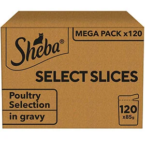 Dependable Sheba Select Slices Mixed Poultry Selection in Gravy Wet Adult Cat Food 120 x 85g Optimized