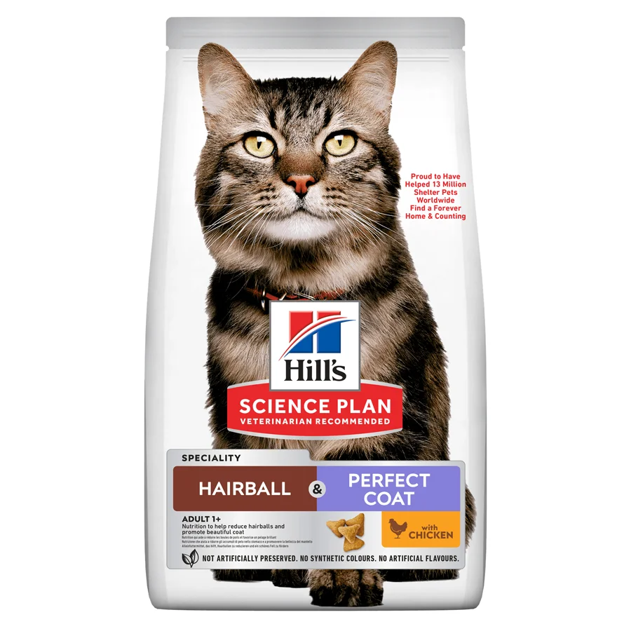 Exclusive Hill x27 s Science Plan Hairball Coat Dry Adult Cat Food with Chicken Lightweight