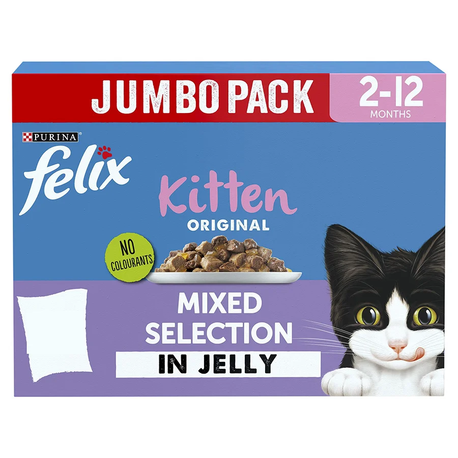 Original Design Felix Mixed Selection in Jelly Wet Kitten Food Comfortable