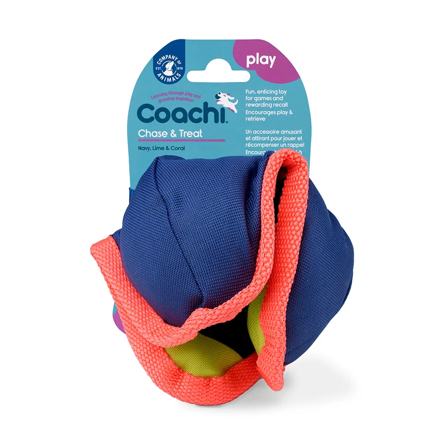 Soft Coachi Chase Treat Dog Toy Navy Trendy