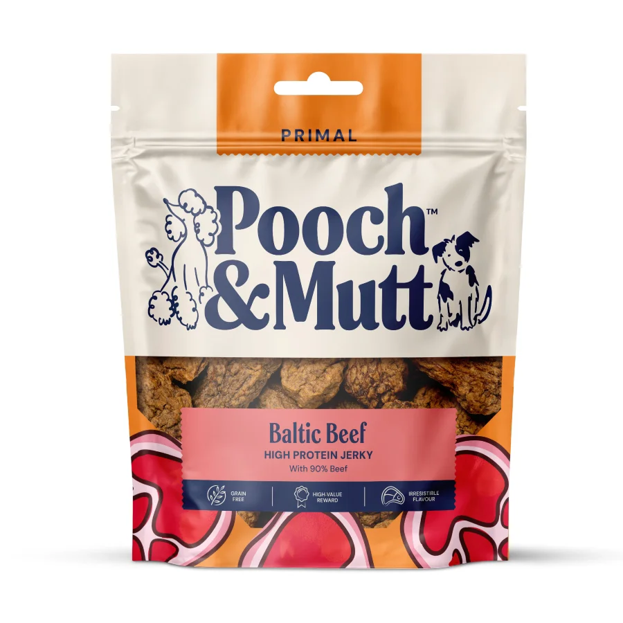 Modern Pooch and Mutt Dog Treats Baltic Beef Jerky 210g Secure