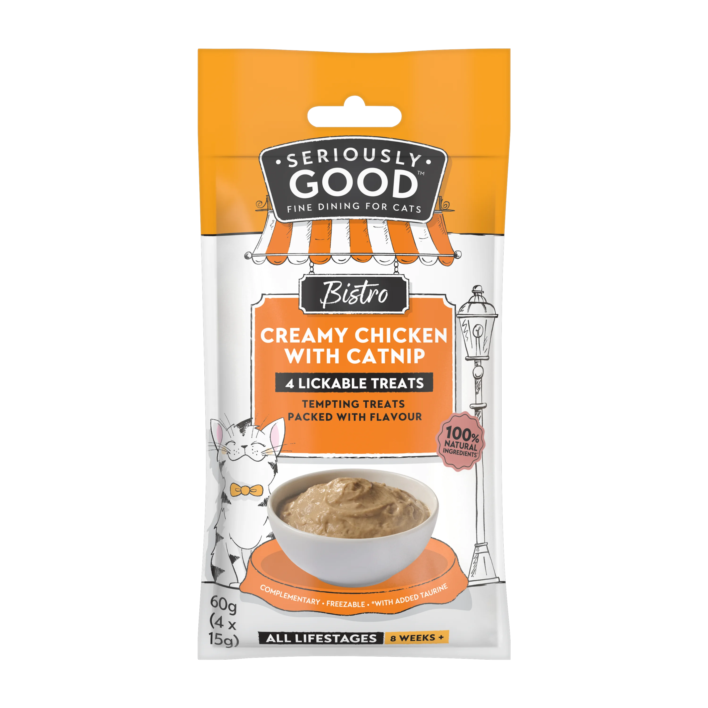 Verified Seriously Good Creamy Lickable Cat Treats Chicken with Catnip 4 Pack Dependable