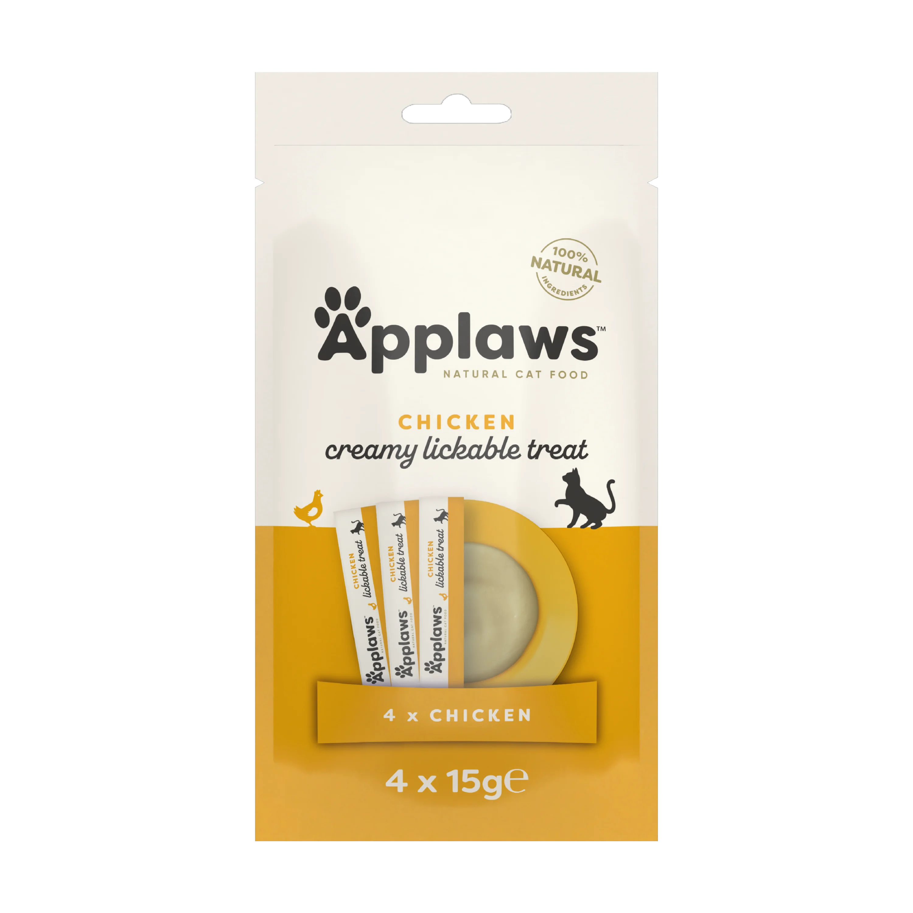 Stylish Applaws Natural Chicken Puree Lickable Cat Treats 4x15g Long-Lasting