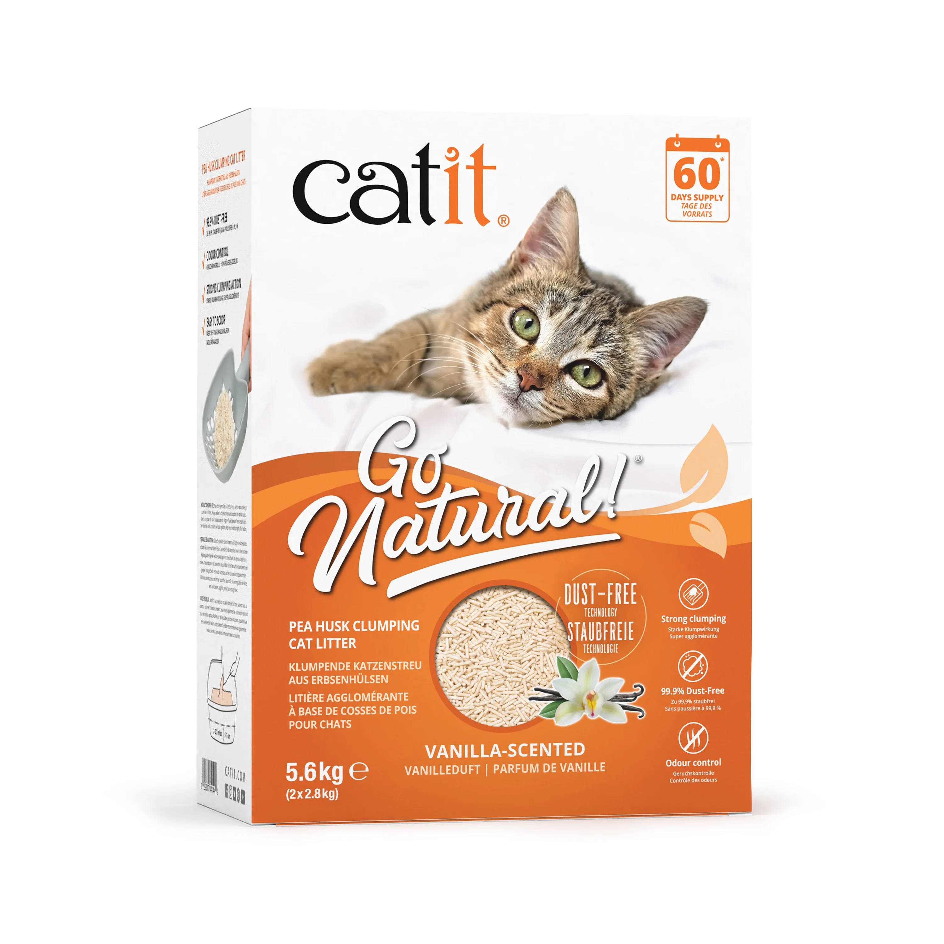 Reliable Catit Go Natural Pea Husk Ultra Clumping Vanilla Scented Cat Litter Healthy