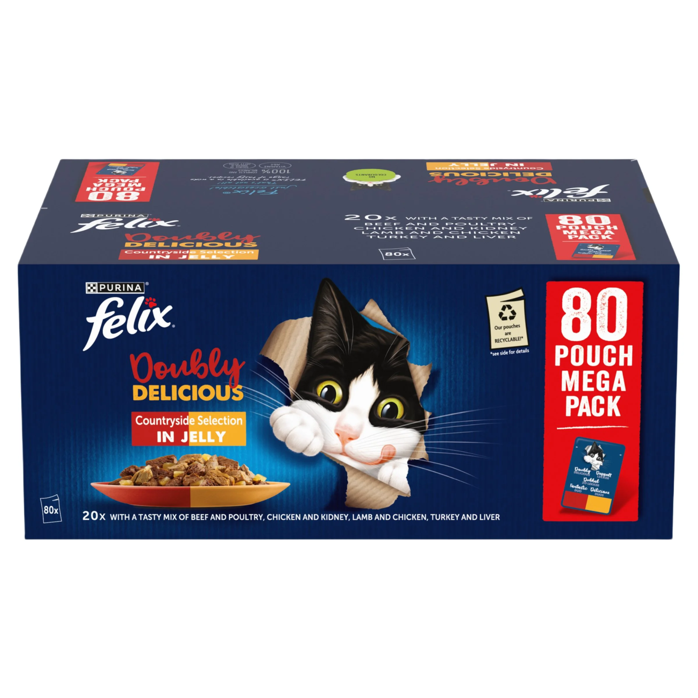 Unique Felix Doubly Delicious Adult Wet Cat Food Countryside Selection In Jelly Durable