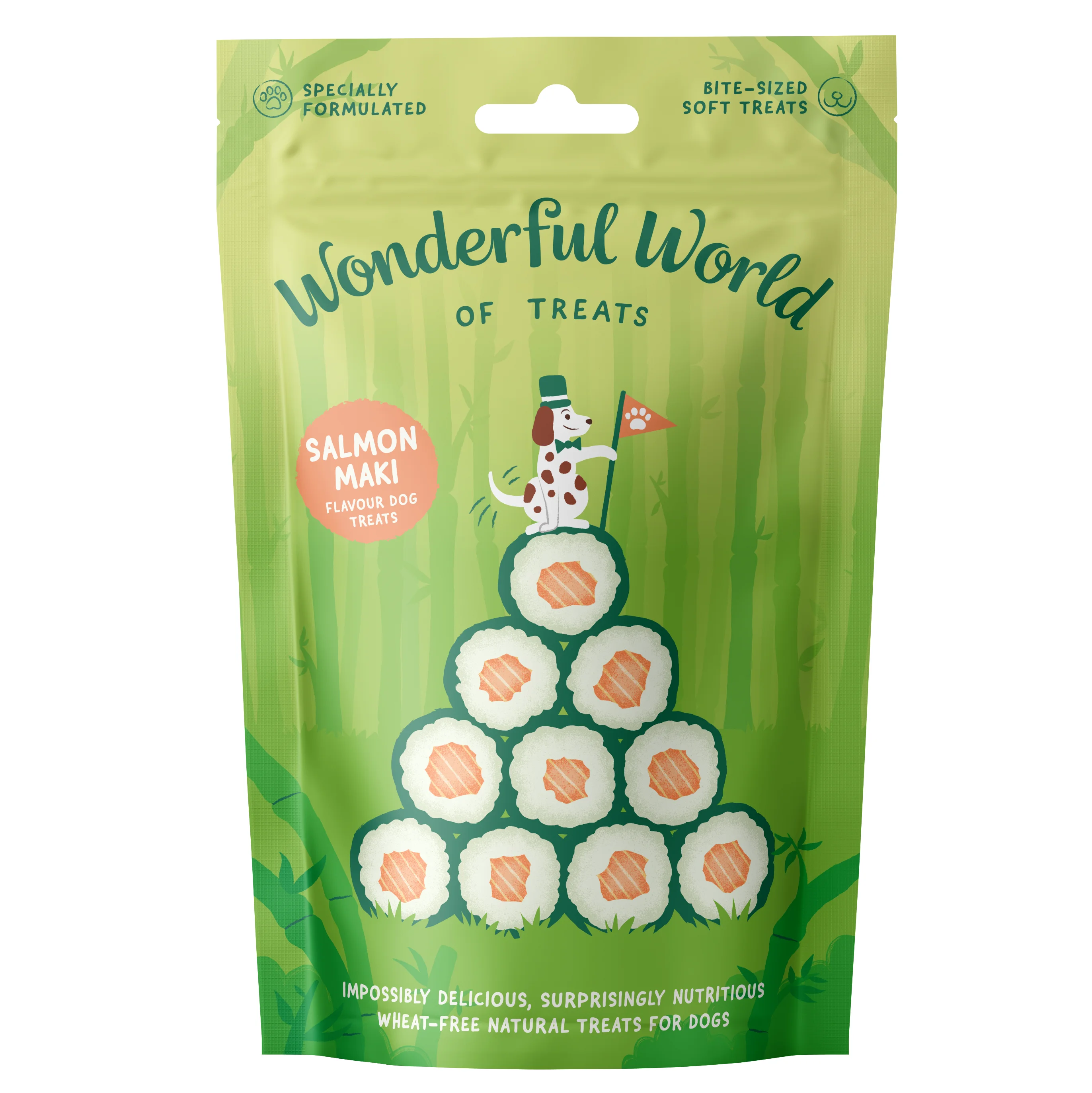 Durable Wonderful World of Treats Salmon Maki Dog Training Treats 50g Convenient