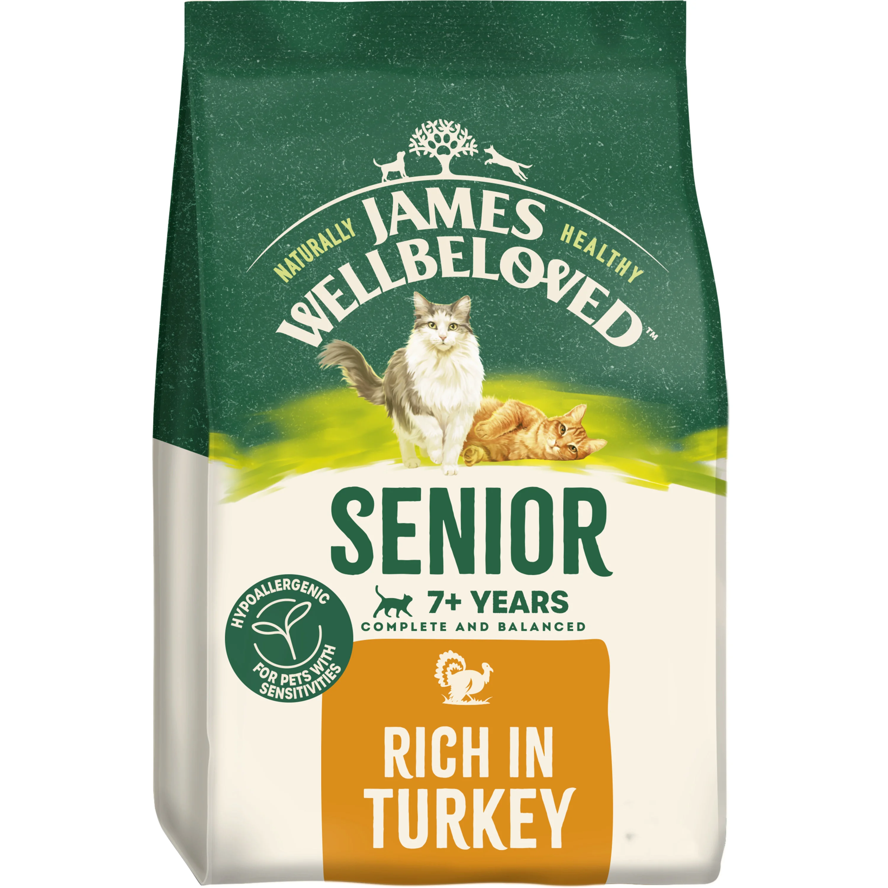 Environmentally Friendly James Wellbeloved Senior Dry Cat Food Turkey Optimized